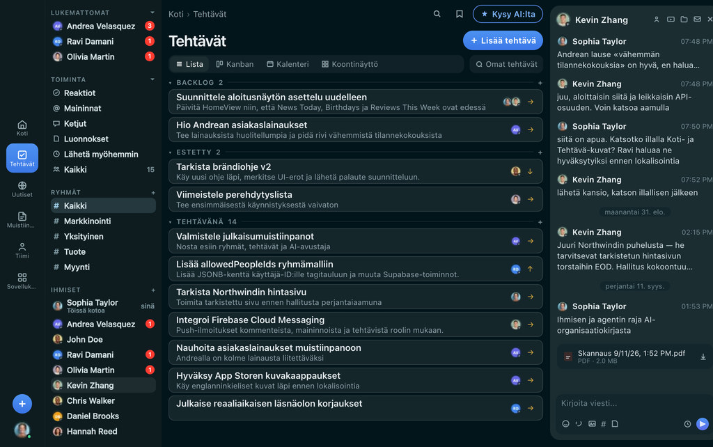 FabricLoop Tehtävät